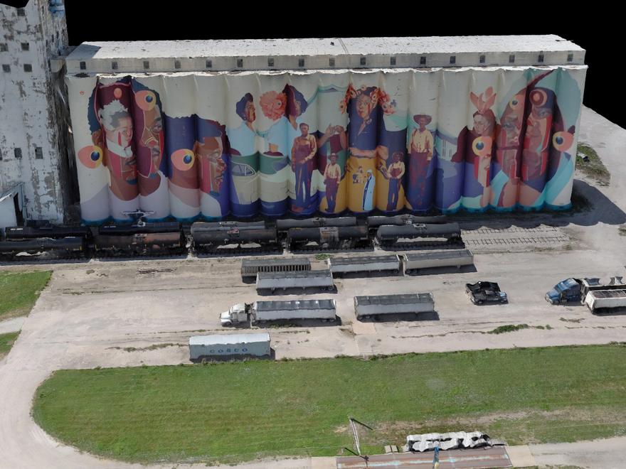 3D model of the Beachner Grain mural
