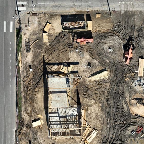 Wall framing going up on a new slab, Oct 17, 2026