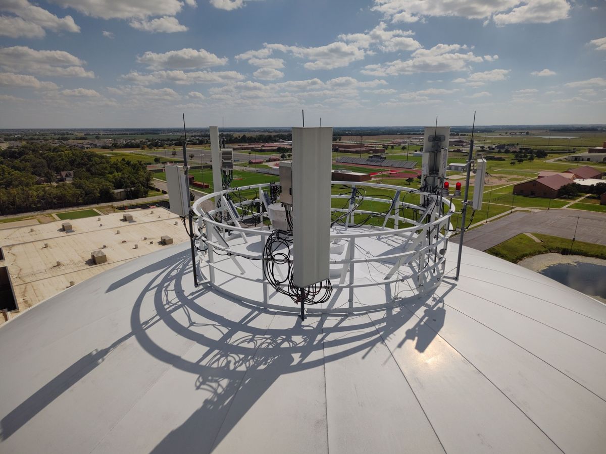 Top of the Maize water tower from a drone